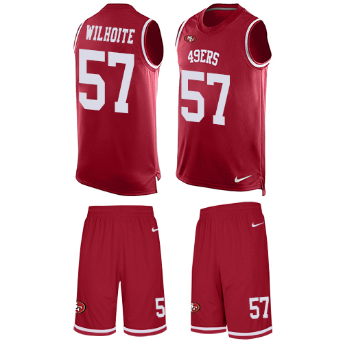 Men's Limited Michael Wilhoite Nike Jersey Red - #57 Tank Top Suit NFL San Francisco 49ers